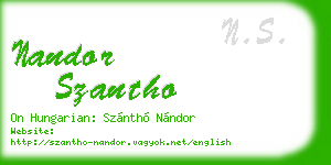 nandor szantho business card